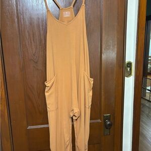 Free People Tan Jumpsuit with Pockets